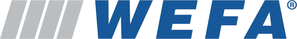 WEFA icon in grey and blue