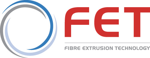 FET logo in grey, blue, red